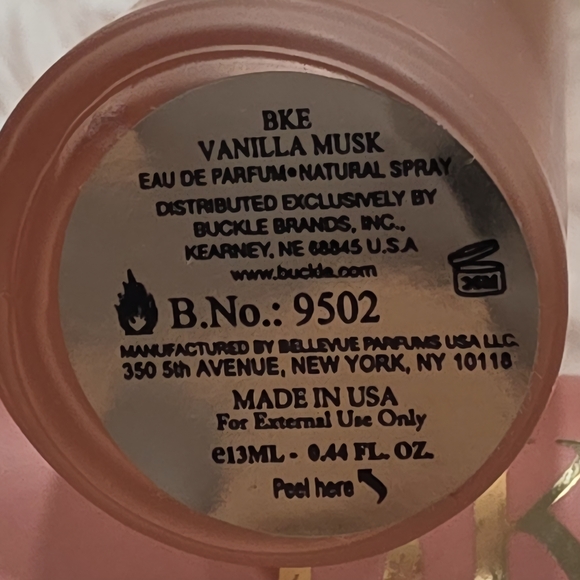 BKE Vanilla Fragrance Mist — Rose-Peach Bottle with Gold Cap - Picture 2 of 2